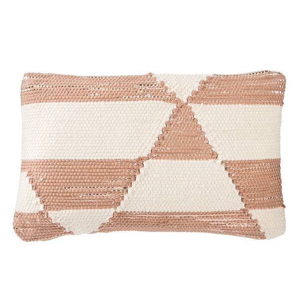 Otway Cream & Pink Geometric Throw Pillow