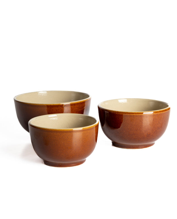 Vintage Brown Glaze Bowls 1
