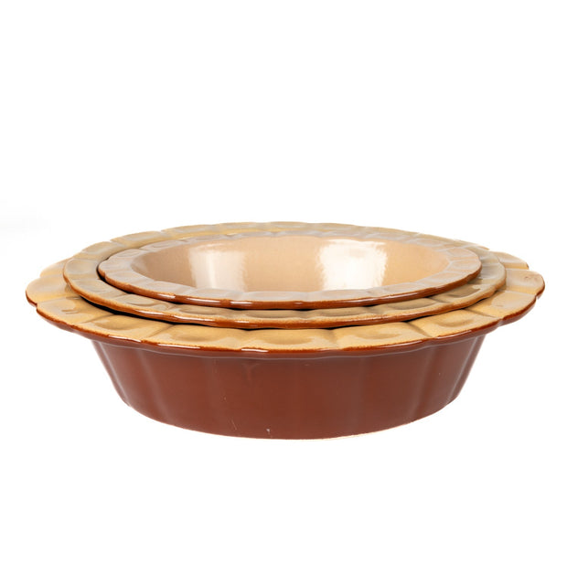 Poterie Renault Oval Pie Dish Large- Brown-4