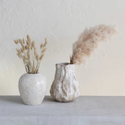 Stoneware Vase, Crackle Glaze