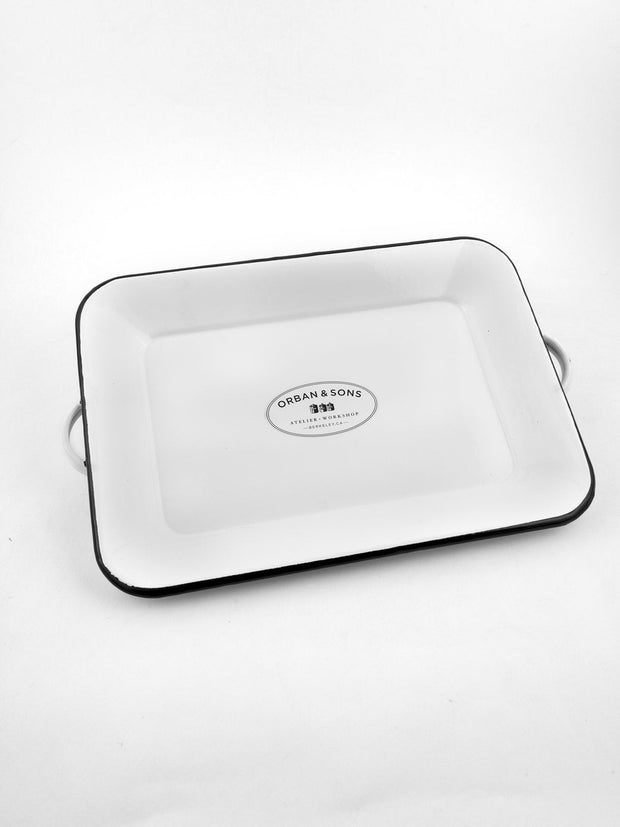 Orban & Sons Enamel Tray with Handles