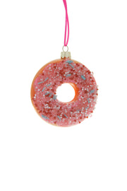 Large Frosted Donut with Sprinkles Holiday Ornament