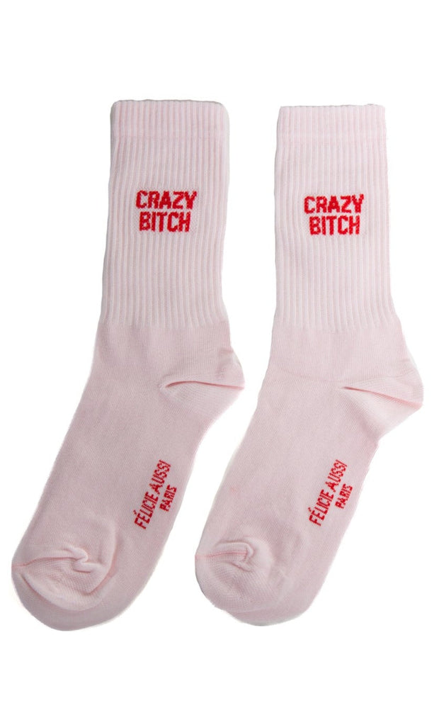 Pair of Crazy Bitch Pink Socks