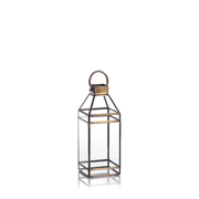 Martino  Antique Brass Glass Lantern