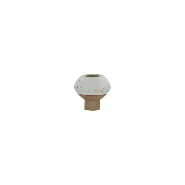 Hagi Mini Vase in White / Light Brown