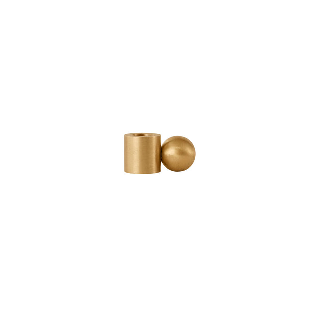 Low Palloa Solid Brass Candleholder in Brushed Brass