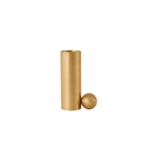 High Palloa Solid Brass Candleholder in Brushed Brass