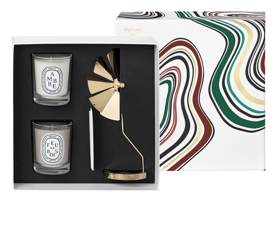 Diptyque CAROUSEL SET WITH 2 CANDLES (ROSES & MIMOSA factory 70G) - LIMITED EDITION