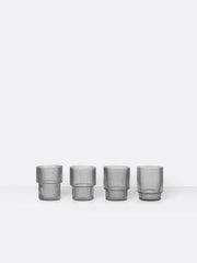 Ripple Glass Set in Smoked Grey by Ferm Living