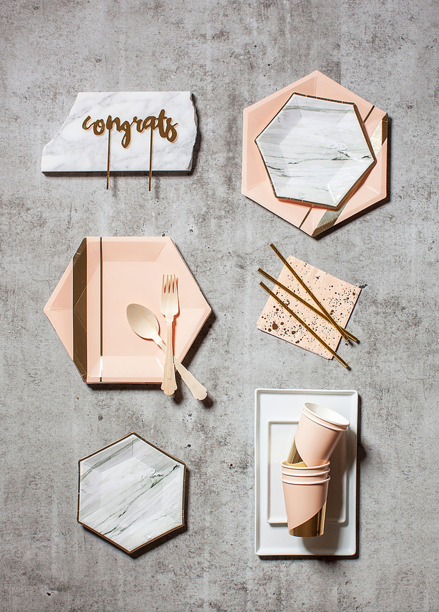 Set of 8 Goddess Blush Colorblock Party Cups design by Harlow & Grey