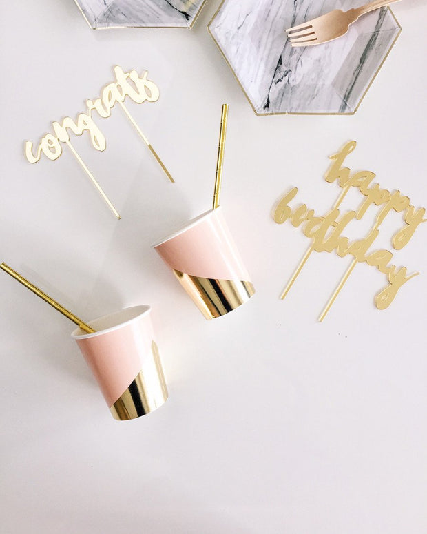 Set of 8 Goddess Blush Colorblock Party Cups design by Harlow & Grey